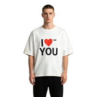 T-shirt surdimensionné déchiré et imprimé, personnalisable avec logo, 100 % coton, pour homme, style streetwear, coupe carrée