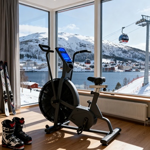 <span class=keywords><strong>Vélo</strong></span> d'appartement pliable <span class=keywords><strong>compact</strong></span> et durable de qualité supérieure avec écran intelligent pour l'entraînement à domicile - Product Image 4
