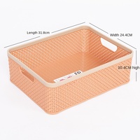 Cesta de almacenamiento de plástico hueca apilable para organización de archivos de oficina y hogar sin tapa Cajas y contenedores de almacenamiento transparentes