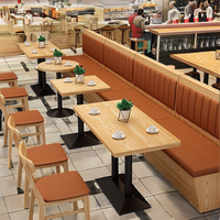 Moderne Fast Food Holz kabine Sitz Soft Restaurant Tische Stühle Sofa Stände für Cafe Shop Dining Restaurant Stühle und Tische