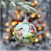 Boules de Noël en verre peintes à la main, personnalisées en usine, décorations de sapin de Noël en verre peintes à l'envers