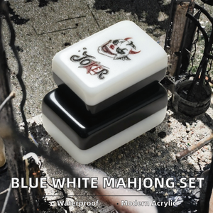 Tuiles de Mahjong Américaines Bleues et Blanches en Acrylique, Jeu pour 4 Joueurs, Portable et Durable pour le Divertissement à Domicile - Product Image 2