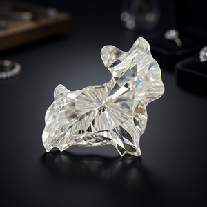 Diamant de laboratoire unique en forme de chiot de 0,6 carat, clarté VS1, couleur E, percé au laser, pour pendentif et bague, pierre en vrac de forme spéciale - Product Image 5