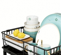 Égouttoir à vaisselle de cuisine moderne en métal à un seul niveau, grand séchoir à vaisselle pour cuisine
