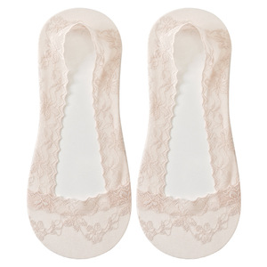 2026 Spring/Summer New Floral <b>Lace</b> Trim Invisible Stockings Cotton Boat <b>Socks</b> Women's Single Shoes High Heels Cotton Sole Flat - Product Image 5