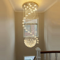 Personnalisé Hôtel Grands Lustres Longs en Or Plafond De Luxe Suspendus Lampes Suspendues Éclairage Led Escalier Moderne Lustre En Cristal