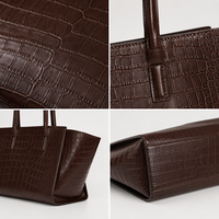 Sac à bandoulière en cuir texturé croco élégant, grande capacité, pour femmes, idéal pour le quotidien et le style urbain