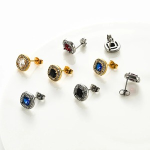 1 par de pendientes de acero inoxidable con circonita cúbica para mujeres y niñas, aretes cuadrados con diamantes simulados, regalos de joyería - Product Image 4