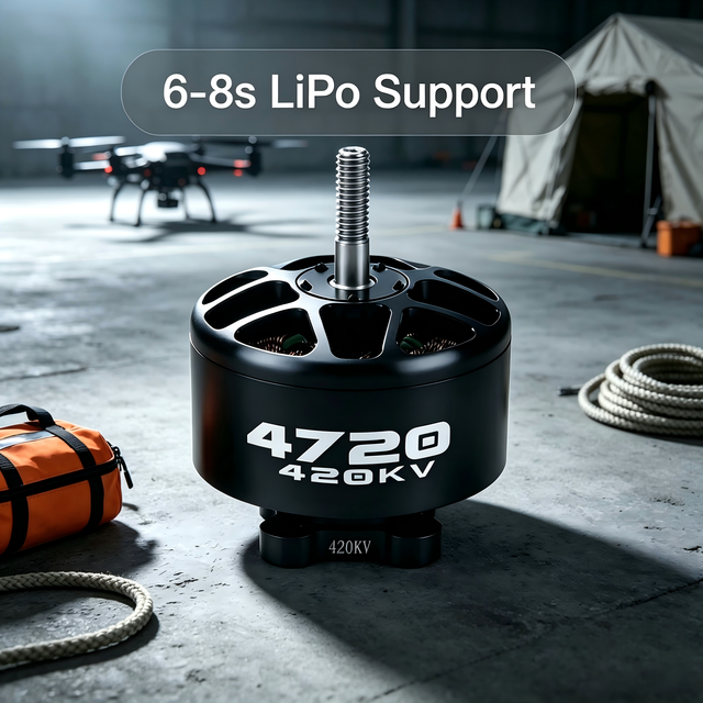 6-8S Compatible Hollow Brushless Drone Motor, Outer Rotor High Thrust UAV Motor for Emergency Rescue Multi Rotor Drone