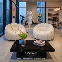 Fauteuil individuel ergonomique de salon moderne en bouclette, design enveloppant, haute qualité, personnalisé
