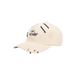 Cappellino da Baseball Punk con Anelli Metallici e Ricamo di Lettere, Cappello Trucker Regolabile in Cotone, Cappello da Sole Hip Hop per Uomo e Donna, Vendita all'Ingrosso - Product Image 4