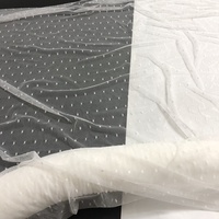 Tissu en dentelle à pois brodés, en nylon et élasthanne, doux et extensible, pour vêtements féminins LT21941