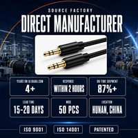 Câble audio AUX 3,5 mm tressé en cuivre sans oxygène plaqué or pour voiture, téléphone, ordinateur, haut-parleur, amplificateur - Vente en gros