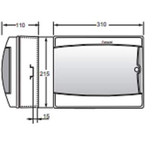Tableau de distribution mural Rosi 12 modules IP65 étanche gris avec barre DIN pour usage extérieur - Product Image 2