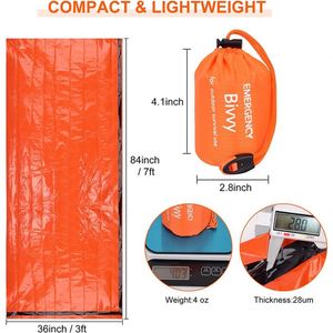 <b>Light</b> Weight Custom Logo Polyethylene Plated Aluminum Foil Polyester Film Thermal Emergency Survival <b>Sleeping</b> Bag with Whistle - Product Image 2