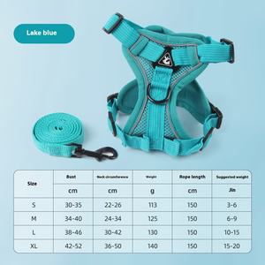 高級ファッションパッド入り反射材付き通気性ポリエステル製犬用ベスト、ボタン留め、牽引ロープ付き、XSサイズ、犬の散歩用、卸売 - Product Image 6