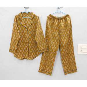 Conjunto de Pijama para Mujer con Estampado Floral, 100% Algodón, Camisa de Manga Larga y Pantalones, Ligero y Transpirable, Traje de Dormir para Verano - Product Image 2