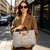 Sac d'ordinateur portable de style classique pour hommes et femmes, sac pour ordinateur portable en cuir PU avec poignée et fermeture, tailles 13-16 pouces