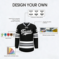 Jersey Hoki Es Unisex Sublimasi Cepat Kering dan Bernapas dengan Logo Tim yang Dapat Disesuaikan dan Bordir, Logo Kustom OEM/ODM