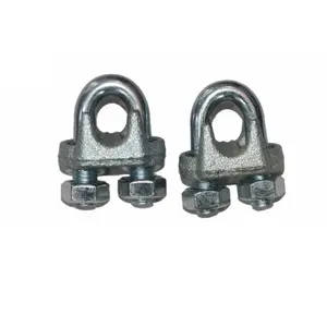 Pince à boucle croisée réglable pour câble métallique de type robuste Taille M18 Acier galvanisé DIN 741 Malléable pour raccord de câble métallique