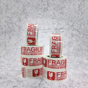 Etiqueta Adhesiva Acrílica Sensible a la Presión, Resistente al Calor, Impresa Personalizada, de Una Sola Cara, con Aviso de Frágil, Ecológica, con Respaldo de Tela BOPP - Product Image 4