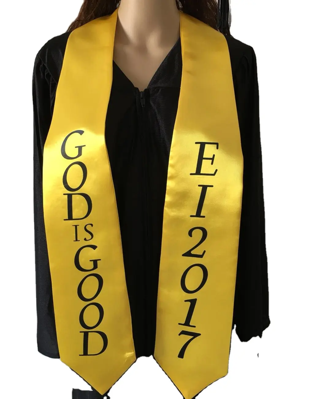Ucuz toptan düz saten mezuniyet Stoles/Sashes lise mezuniyet elbisesi