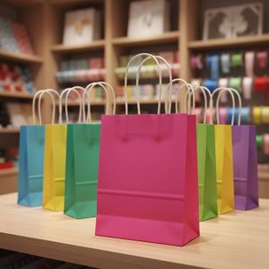 Bolsas de Regalo de Papel Kraft de Colores Biodegradables para Comida, Fiestas, con Asas de Mano para Niños, Cumpleaños, Bodas, Baby Shower - Product Image 3