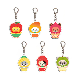 Spot Wholesale Q Cartoon Fruit Series Double-Sided Fun UV Printing PVC Acrylic Key Chain Souvenir - Product Image 1