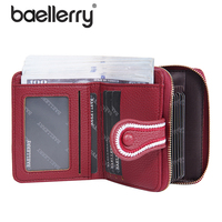 Dompet wanita Baellerry, kapasitas besar ritsleting, kasual modis PU dengan jahitan samping dan slot multi-kartu dompet pendek