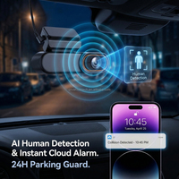 Caméra embarquée tout-en-un 4G LTE 2 canaux 2K+1080P double objectif avec GPS, visualisation en direct à distance, stockage cloud et surveillance de stationnement pour voiture