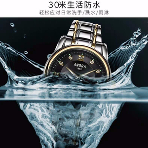 Gold <b>watch</b> with diamond accents sophisticated business style <b>waterproof</b> luminous calendar men's wristwatch - Product Image 5