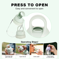 Bouteille anti-fuite sans BPA, type pression, bouteilles en plastique durables de haute qualité avec poignée