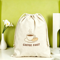 Sac à cordon personnalisable grand format, motif dessin animé simple, avec poignée intégrée, pochette en toile robuste et réutilisable pour fournitures de loisirs créatifs et salons professionnels