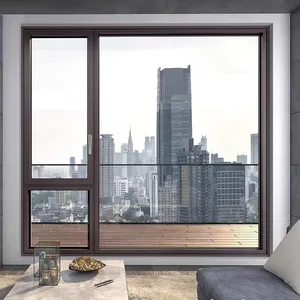 Индивидуальные панорамные Звукоизолированные перегородки от пола до потолка из алюминиевого сплава окна для гостиной в помещении створчатая стеклянная дверь