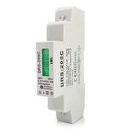 Medidor de Energía Eléctrica Monofásico Fengyilong DRS-205C 5(45)A 230V con Pantalla LCD, Medidor de kWh, Medidor de Potencia para Riel DIN