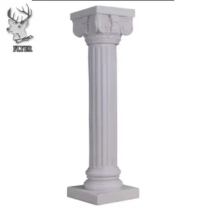सजावट के लिए गर्म बिकने वाला यूरोपीय रोमन कॉलम स्तंभ सफेद संगमरमर स्तंभ पत्थर पर नक्काशी स्तंभ