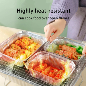 R26071h Dùng Một Lần 2220Ml Cấp Thực Phẩm Nhôm Lá Trưa Hộp Giấy Nắp Nhiệt Độ Cao Chịu Mài Mòn PS Thân Thiện Với Môi BBQ Container - Product Image 4