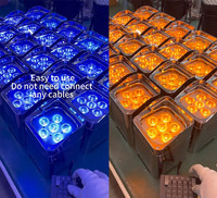 6x18W LED Smartbat Battery Uplight couleur argent, projecteurs sans fil à batterie pour mariages, DJ et éclairages de scène