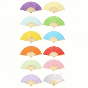 Éventail pliant portatif en tissu pour femmes, idéal pour mariage, danse, bricolage, style chinois et japonais, en bambou - Product Image 6