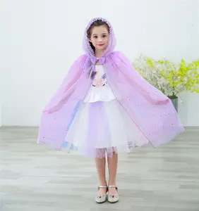 DSN04 Mode Schmetterling geknotet Winter gefroren Elsa Kleid Cosplay Phantasie Festzug lange Halloween Kinder Prinzessin Umhang