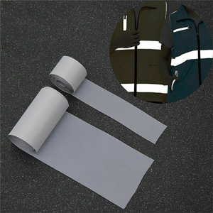 Bán Buôn Vải Phản Quang Khả Năng Hiển Thị Cao Màu Đỏ Trắng Phản Chiếu Quần Áo Băng Bạc Phản Chiếu Vải Băng Cho Quần Áo - Product Image 1