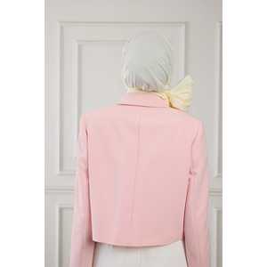 Écharpe en pur coton ivoire unie, longueur moyenne, légère, tricotée pour femmes - Product Image 1