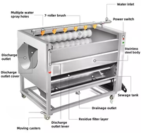 Machine à laver et à peler les légumes, les carottes, les patates douces, électrique, commerciale, industrielle, à rouleaux brosse
