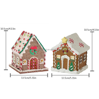 Maison en pain d'épices artisanale personnalisée avec lumière LED Décorations de Noël Luxe en argile polymère Style ange Fabriqué en résine