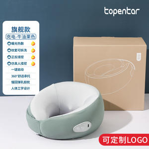 Masajeador eléctrico de cuello en forma de U, color verde menta, aguacate, recargable por USB, almohada de masaje con calor para adultos - Product Image 5