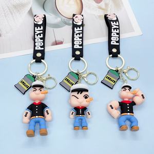 Nuevo llavero de goma suave de Popeye de fábrica, llavero de pareja de dibujos animados, mochila, accesorios colgantes para coche, juguetes 3D, llaveros - Product Image 1