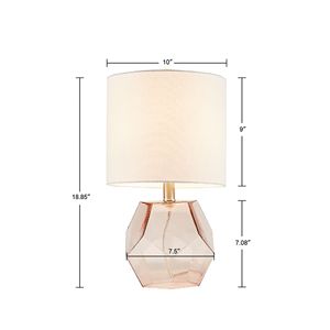 DB Bella Geometric Glass Table <b>Lamp</b> 4100K Neutral White Dome Shade Modern European Design Bedroom Lighting - Product Image 4