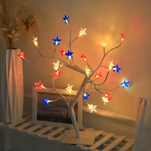 Melhor Garland Fairy Light USB power Modos Bandeira Nacional American flag tree lights Outdoor para Wedding Party Backdrop Indoor