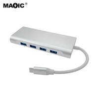 Station d'accueil USB Hub Type C vers HDMI VGA USB RJ45 Ethernet Lan 11 en 1 Hub USB C