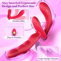 Vibromasseur anal double extrémité portable, stimulateur du point G, télécommande, vibromasseur vibrant pour doigt, plug anal, jouets pour adultes pour femmes et couples